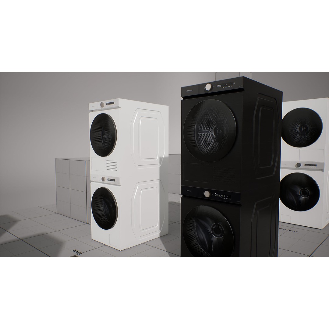 SAMSUNG BESPOKE Grande AI Washing Machine 3D Model – Low Poly PBR Asset - View 15