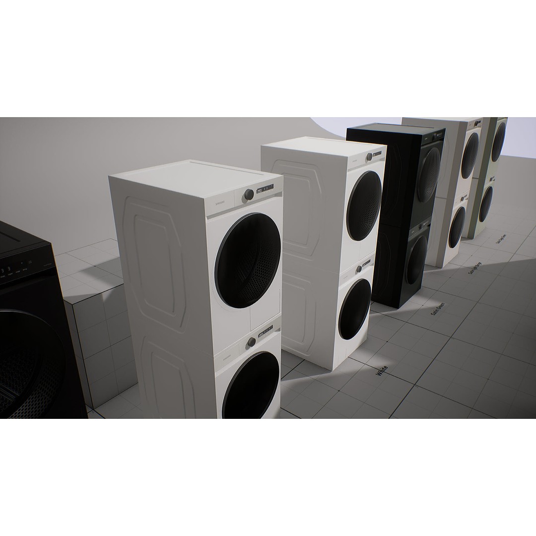 SAMSUNG BESPOKE Grande AI Washing Machine 3D Model – Low Poly PBR Asset - View 20
