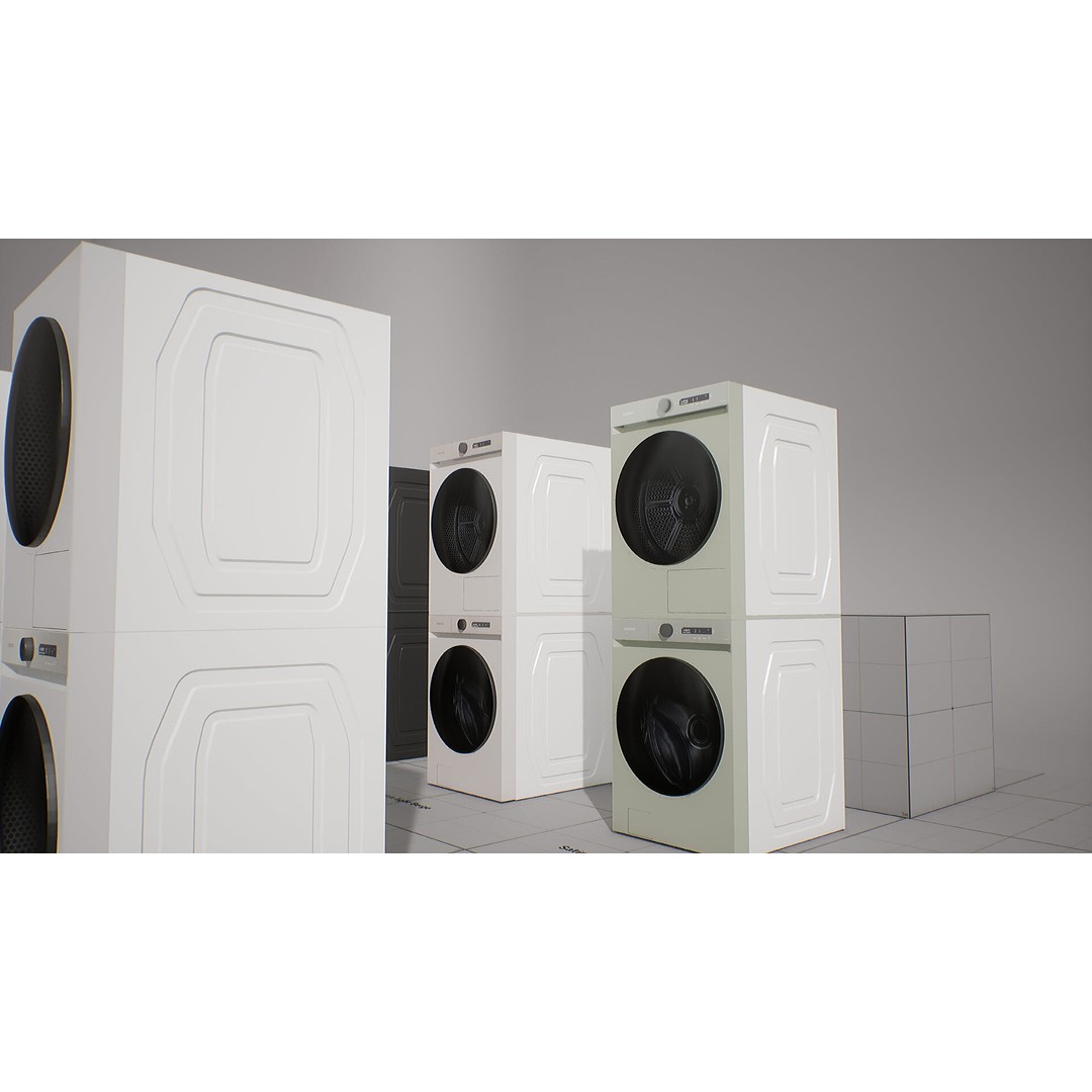 SAMSUNG BESPOKE Grande AI Washing Machine 3D Model – Low Poly PBR Asset - View 21