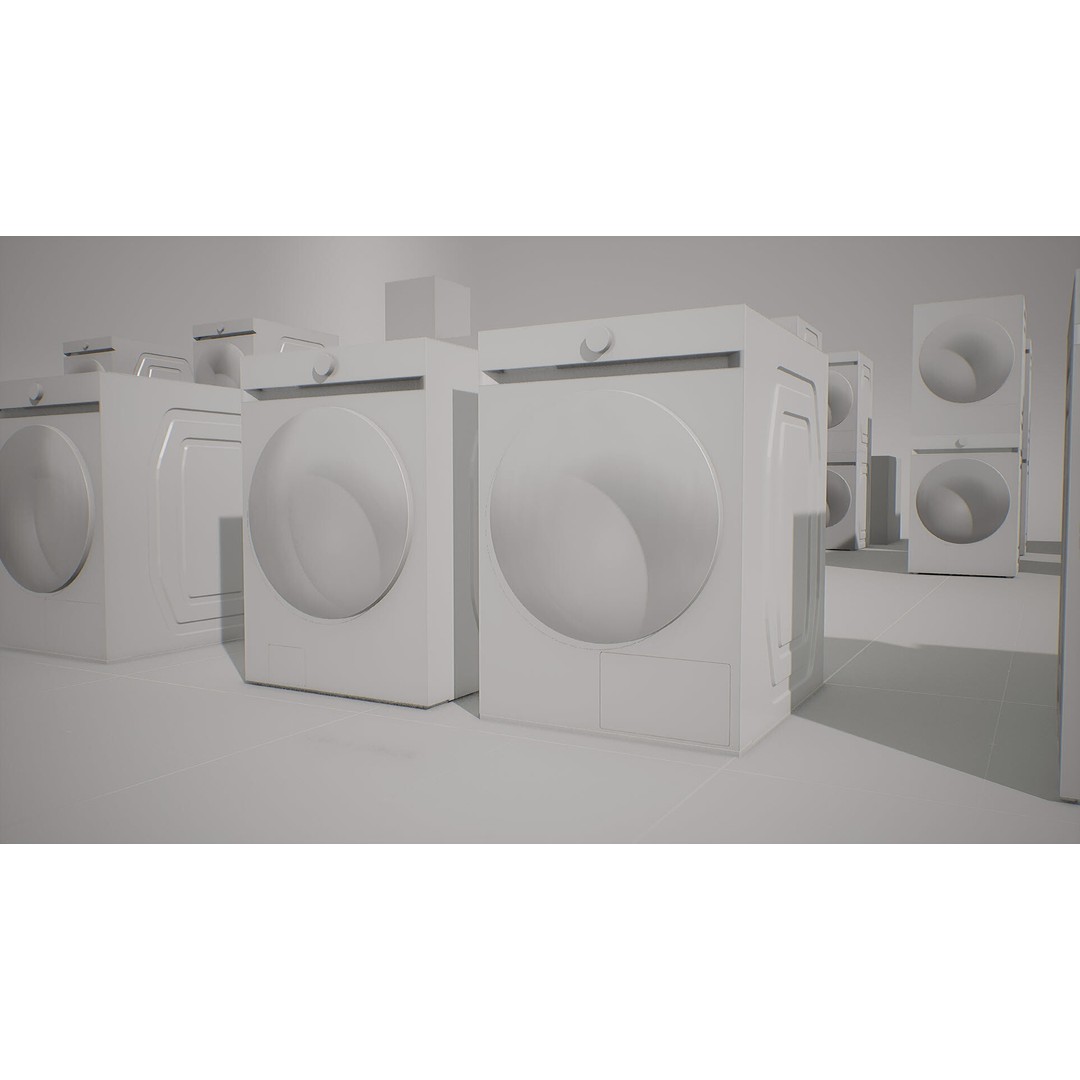 SAMSUNG BESPOKE Grande AI Washing Machine 3D Model – Low Poly PBR Asset - View 29