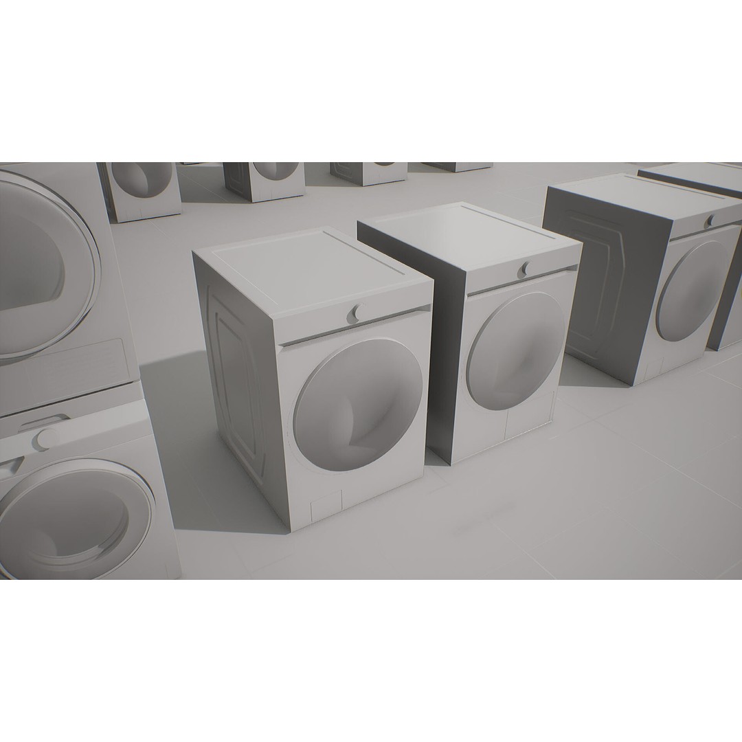 SAMSUNG BESPOKE Grande AI Washing Machine 3D Model – Low Poly PBR Asset - View 30