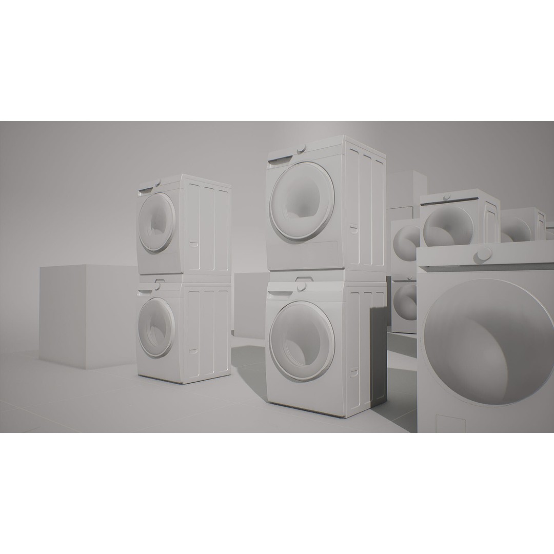 SAMSUNG BESPOKE Grande AI Washing Machine 3D Model – Low Poly PBR Asset - View 31