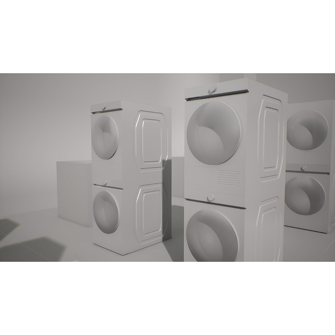 SAMSUNG BESPOKE Grande AI Washing Machine 3D Model – Low Poly PBR Asset - View 33