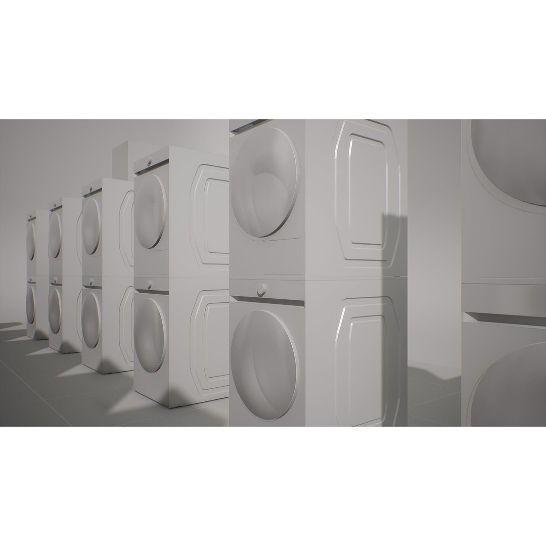 SAMSUNG BESPOKE Grande AI Washing Machine 3D Model – Low Poly PBR Asset - View 37