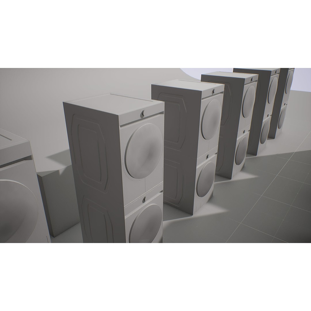 SAMSUNG BESPOKE Grande AI Washing Machine 3D Model – Low Poly PBR Asset - View 38