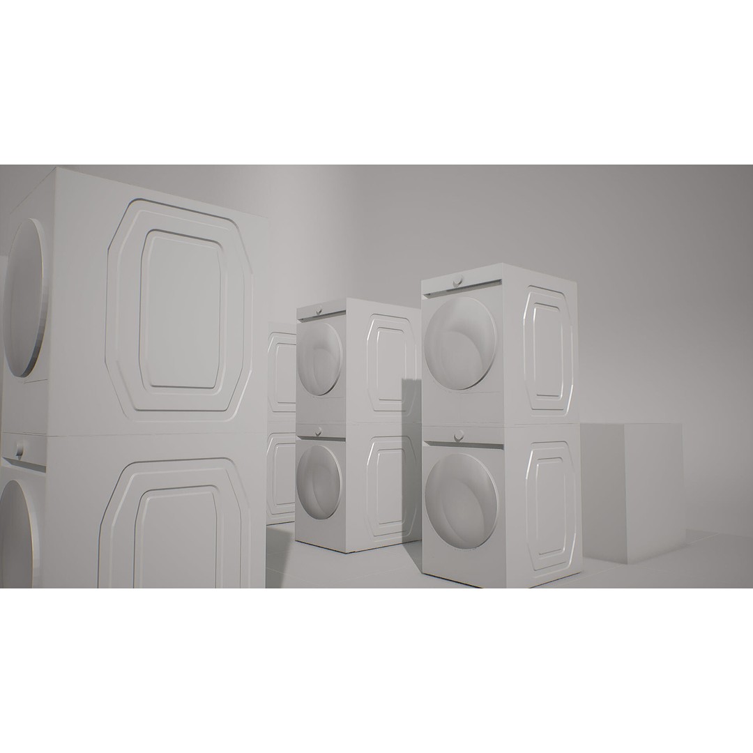 SAMSUNG BESPOKE Grande AI Washing Machine 3D Model – Low Poly PBR Asset - View 39