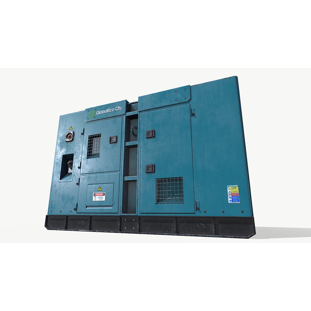 Diesel Generator 3D Model – Low Poly Game Asset, FBX, PBR Textures - View 12