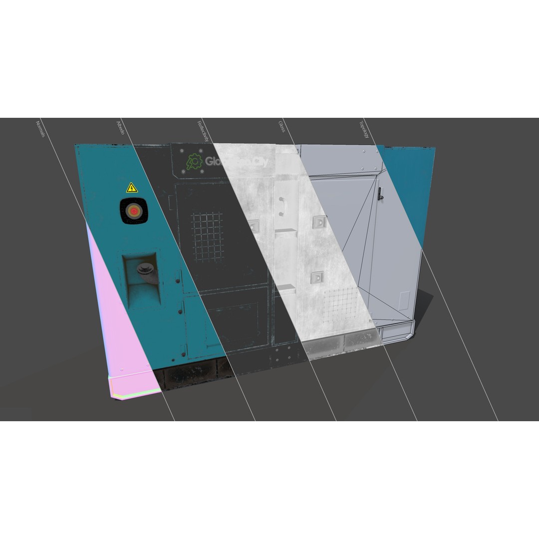 Diesel Generator 3D Model – Low Poly Game Asset, FBX, PBR Textures - View 27