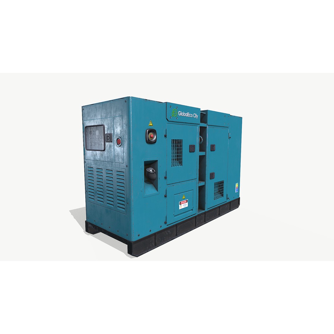 Diesel Generator 3D Model – Low Poly Game Asset, FBX, PBR Textures - View 4