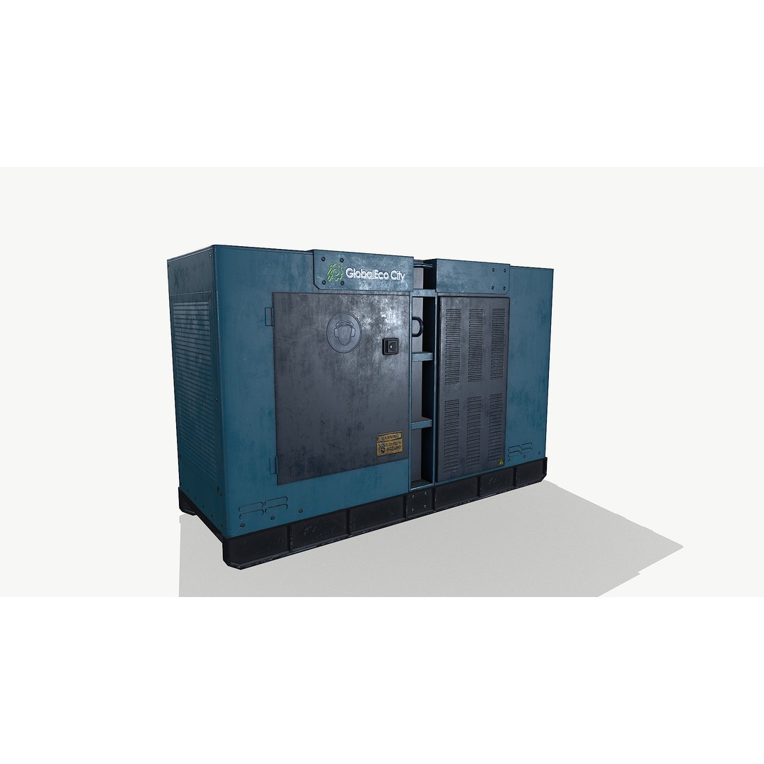 Diesel Generator 3D Model – Low Poly Game Asset, FBX, PBR Textures - View 6