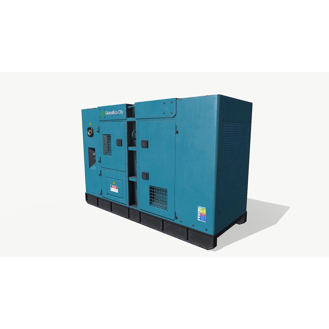 Diesel Generator 3D Model – Low Poly Game Asset, FBX, PBR Textures - View 7