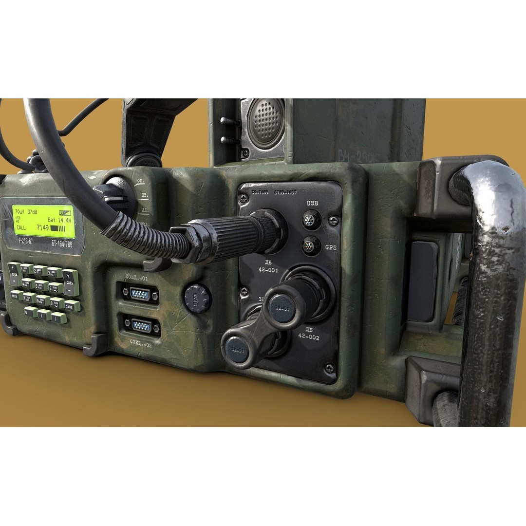 Military Radio 3D Model – Low Poly Game Ready Asset, PBR Textures - View 12