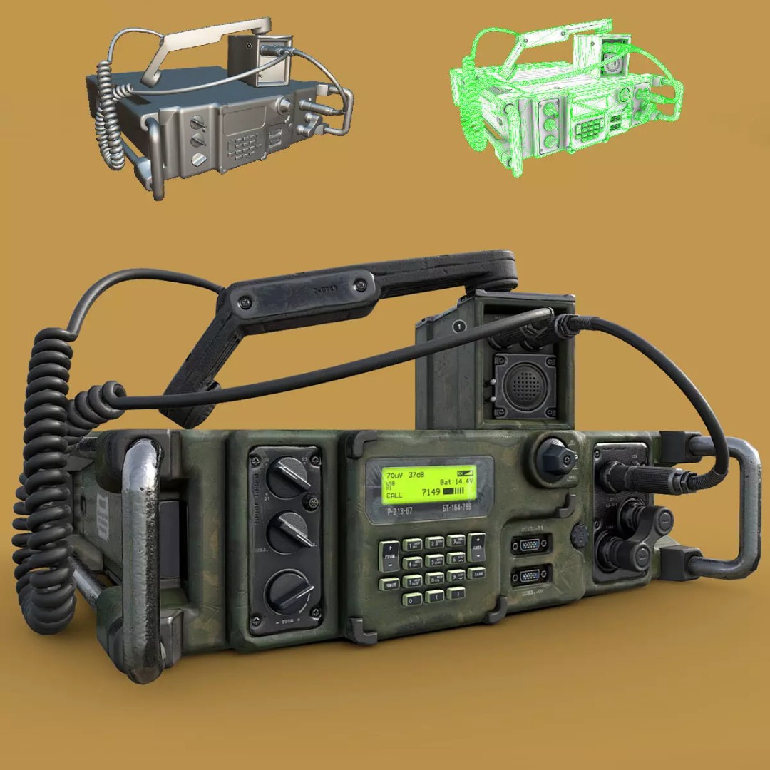Military Radio 3D Model – Low Poly Game Ready Asset, PBR Textures - View 2