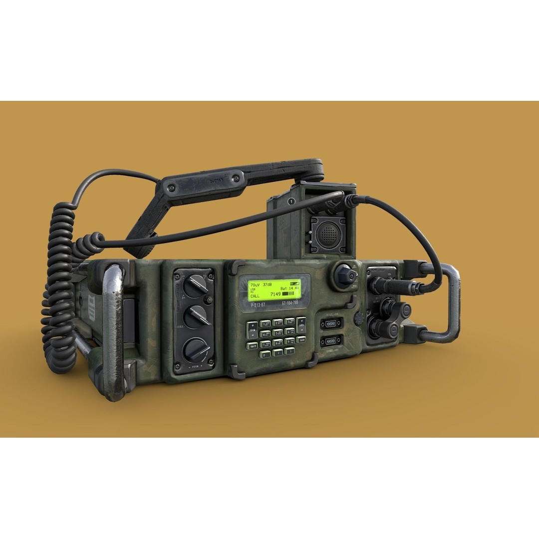 Military Radio 3D Model – Low Poly Game Ready Asset, PBR Textures - View 3