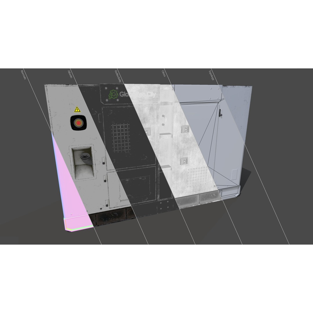 Diesel Generator 3D Model – Low Poly Game Asset, FBX, PBR Textures - View 27