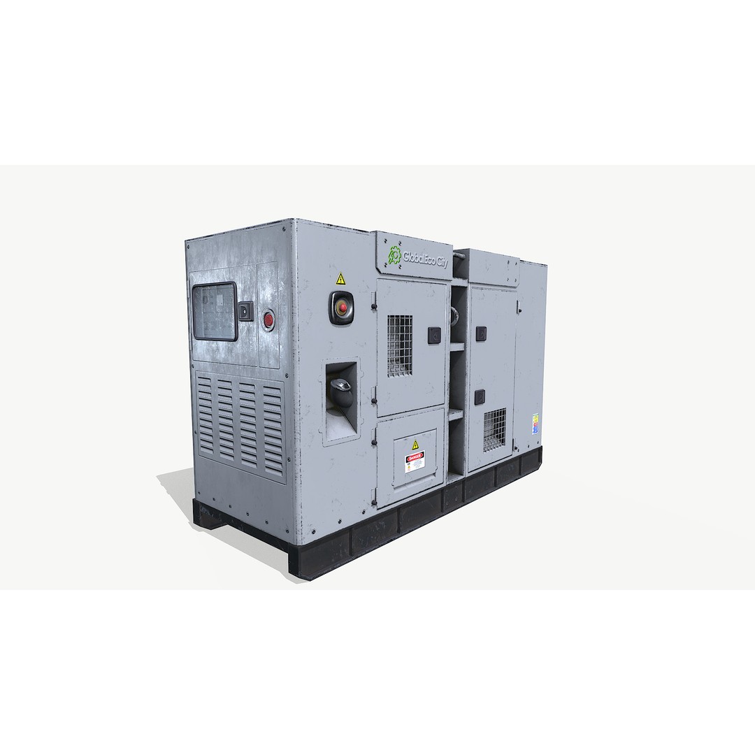 Diesel Generator 3D Model – Low Poly Game Asset, FBX, PBR Textures - View 4