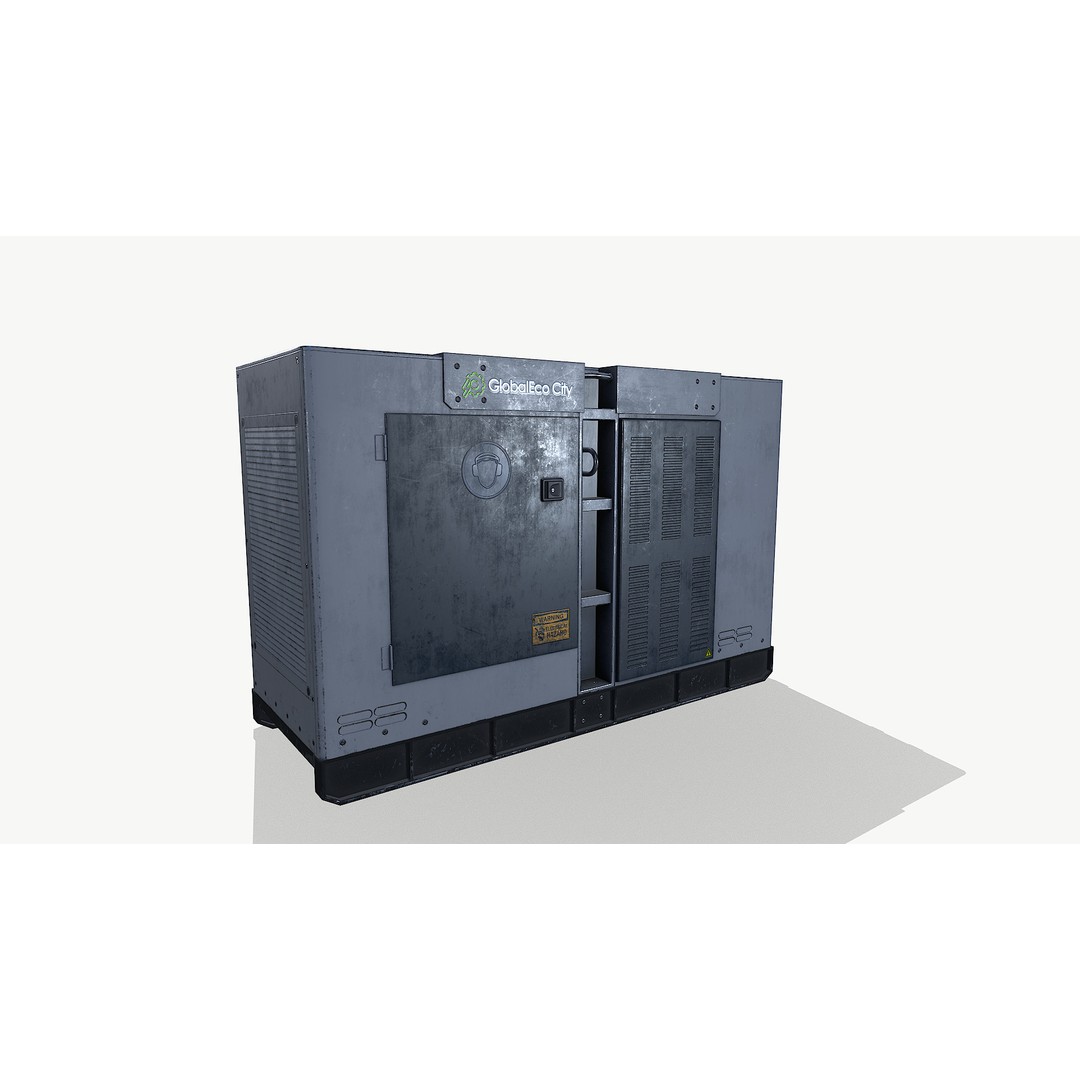 Diesel Generator 3D Model – Low Poly Game Asset, FBX, PBR Textures - View 6