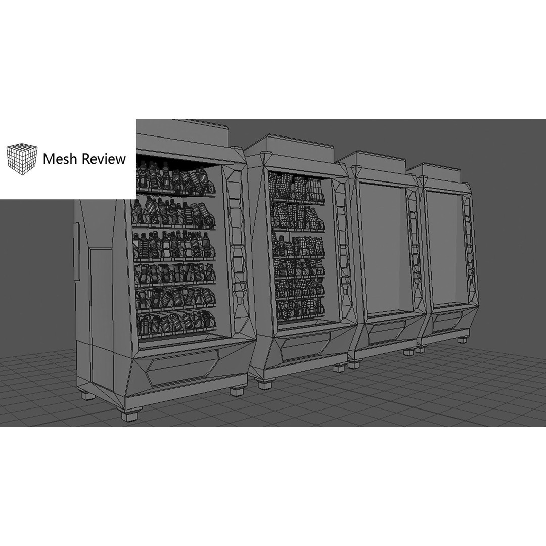 Vending Machine 3D Model – Low Poly Game Asset, PBR Textures