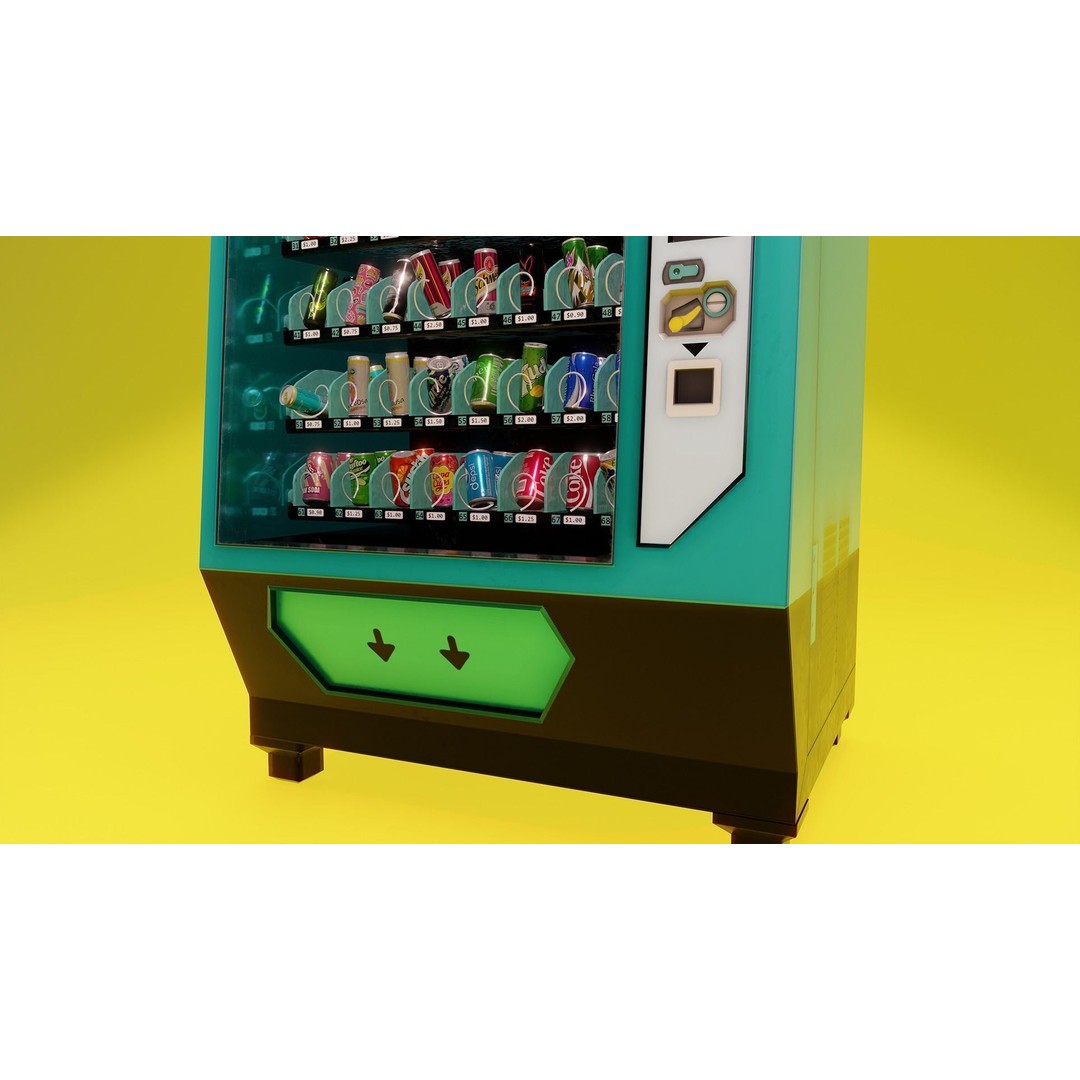 Vending Machine 3D Model – Low Poly Game Asset, PBR Textures - View 10