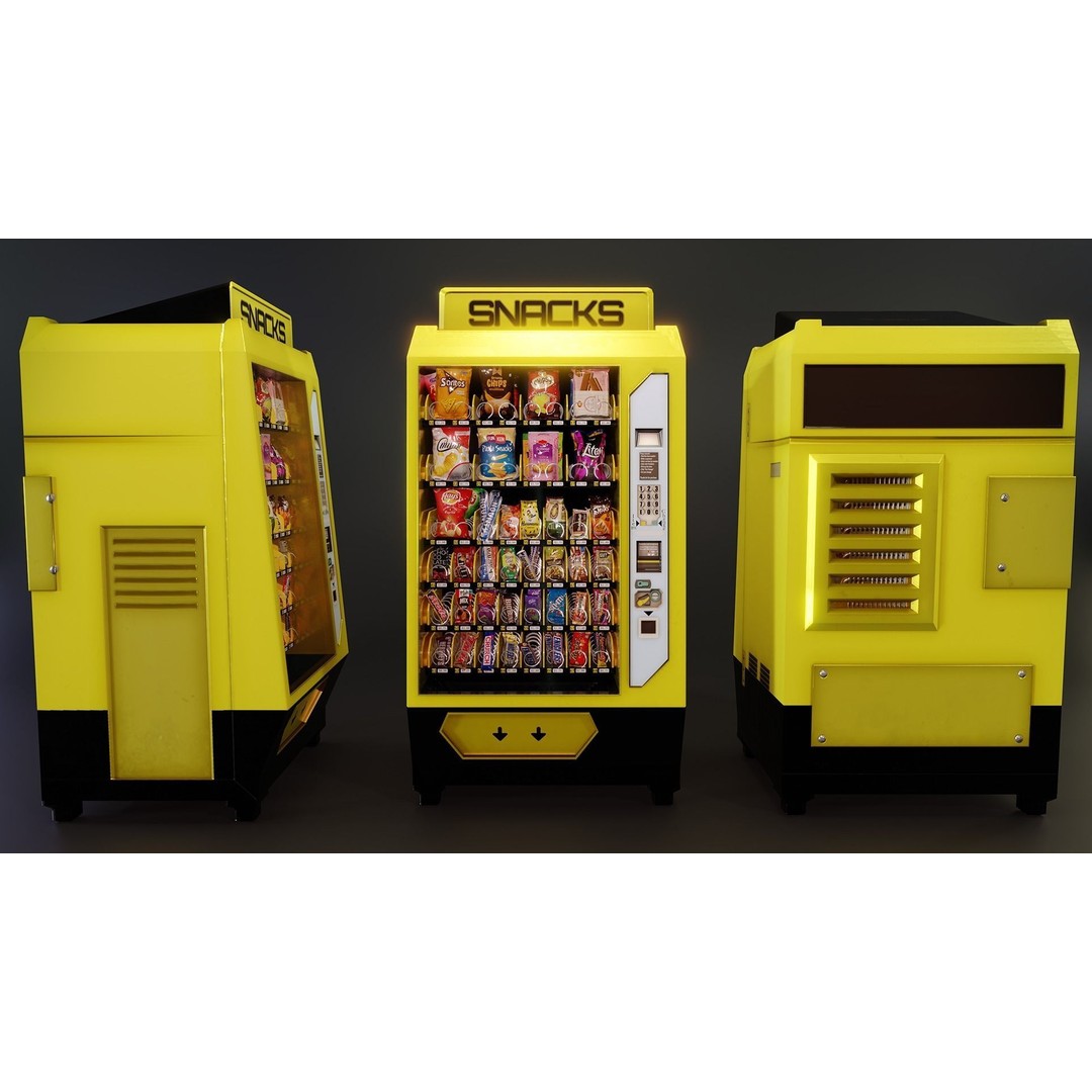 Vending Machine 3D Model – Low Poly Game Asset, PBR Textures - View 15