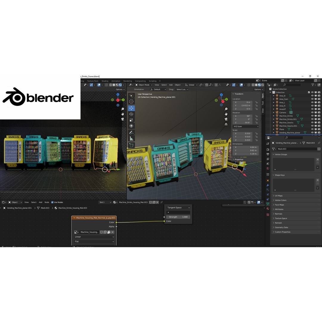 Vending Machine 3D Model – Low Poly Game Asset, PBR Textures - View 5