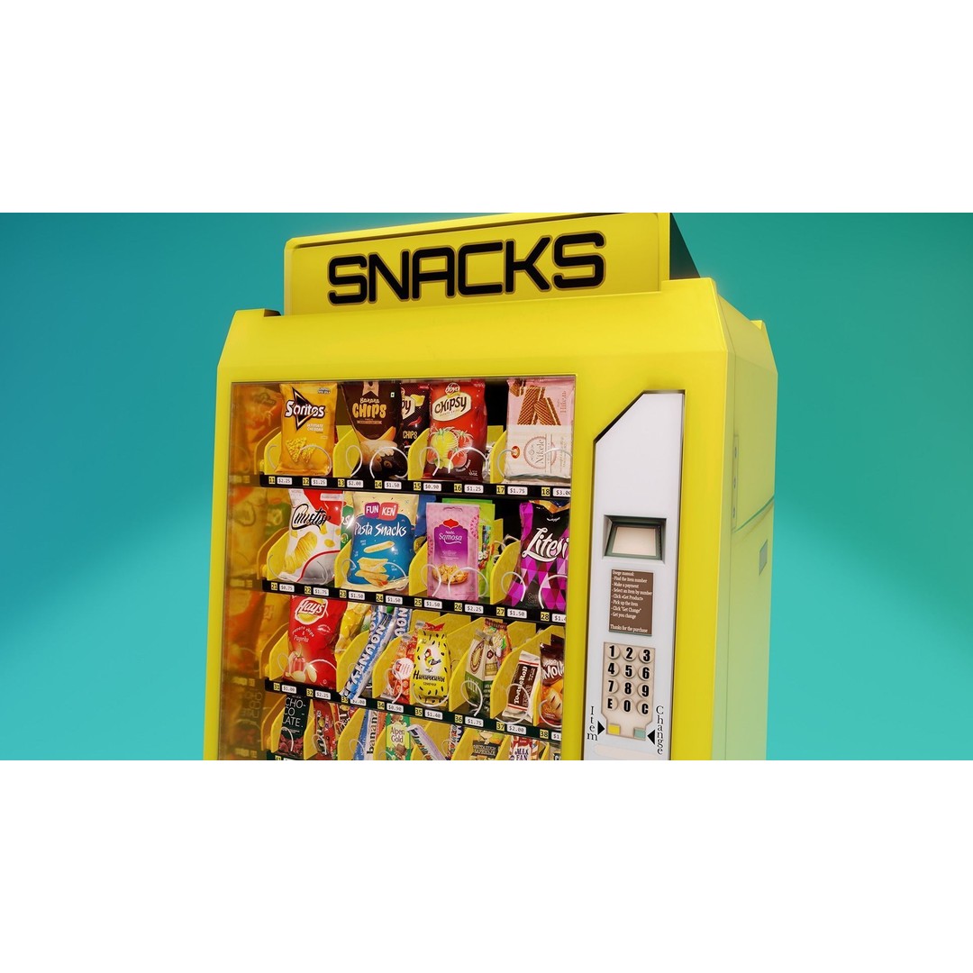 Vending Machine 3D Model – Low Poly Game Asset, PBR Textures - View 7