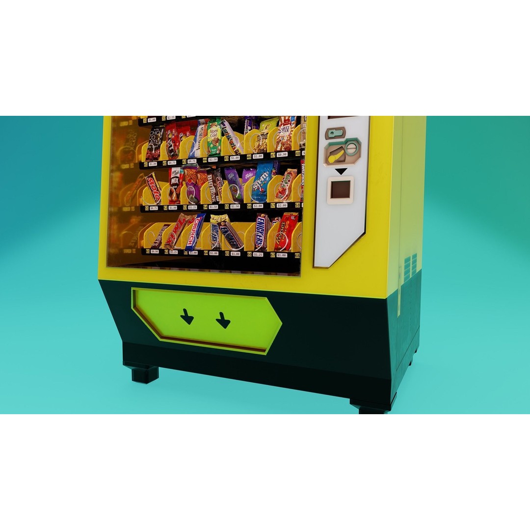 Vending Machine 3D Model – Low Poly Game Asset, PBR Textures - View 8