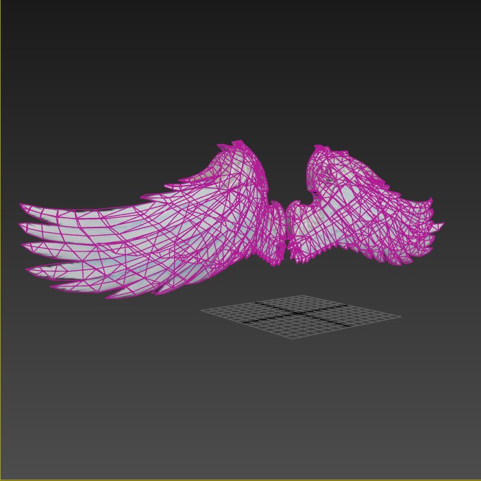 Angel Wings 3D Model – Low Poly Rigged Game Asset, FBX - View 4