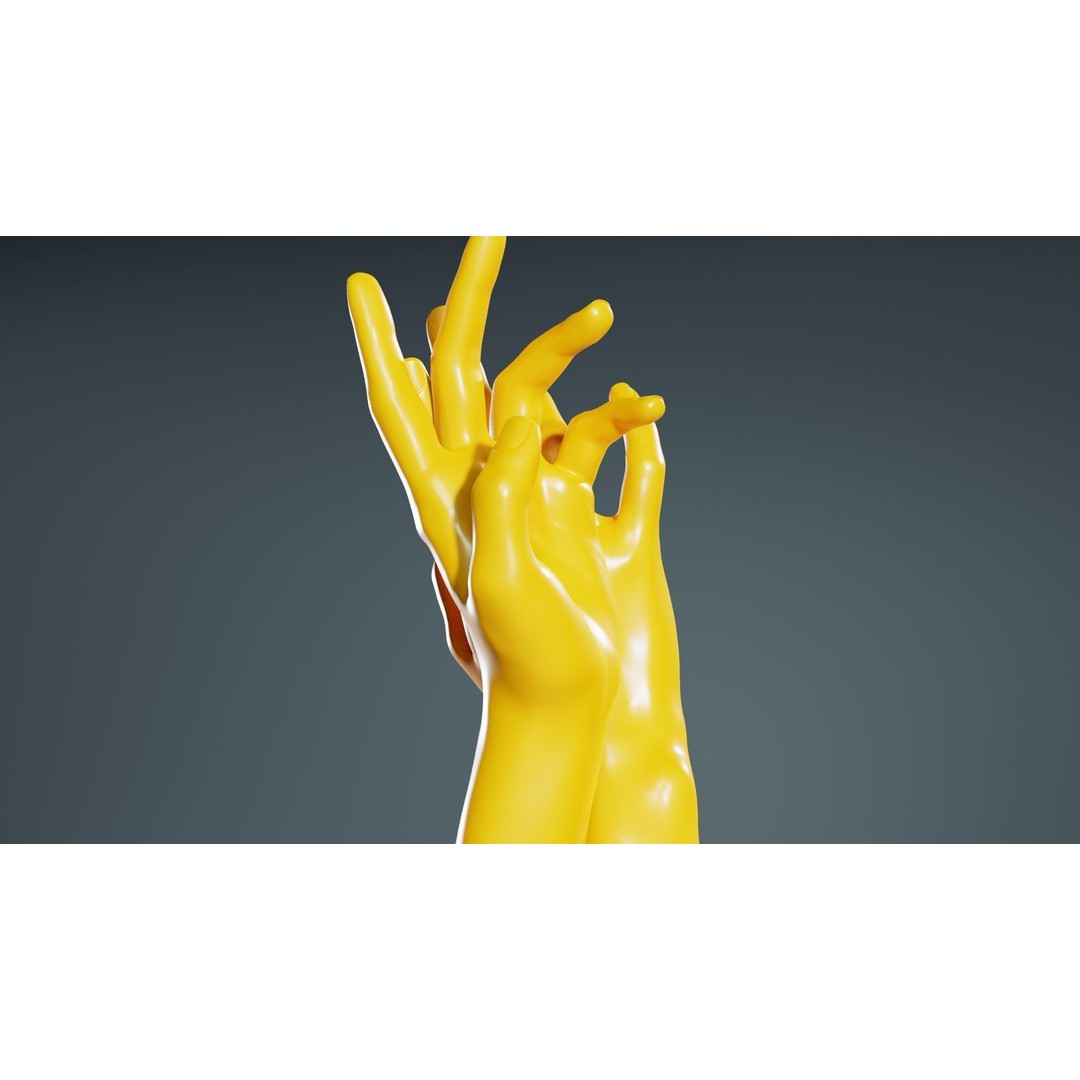 Realistic Hand 3D Model – Low Poly Character Asset, FBX, PBR - View 10