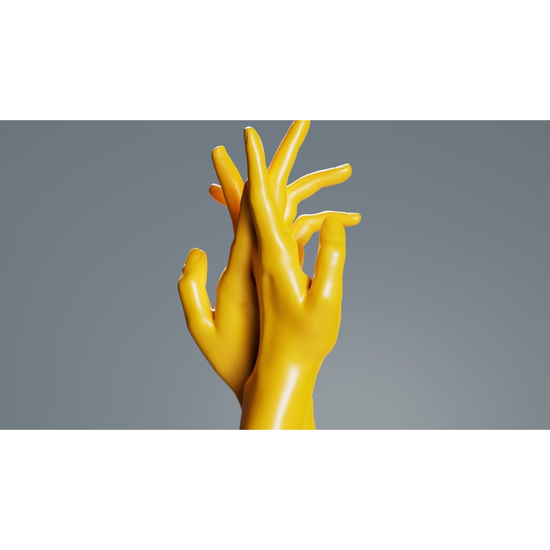 Realistic Hand 3D Model – Low Poly Character Asset, FBX, PBR - View 4