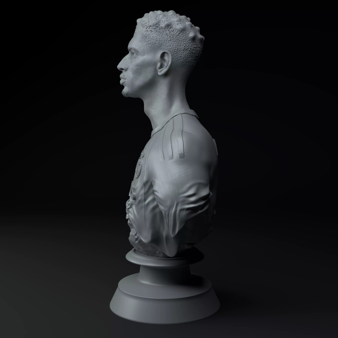 Jude Bellingham 3D Model – Premium Bust for 3D Printing - View 4