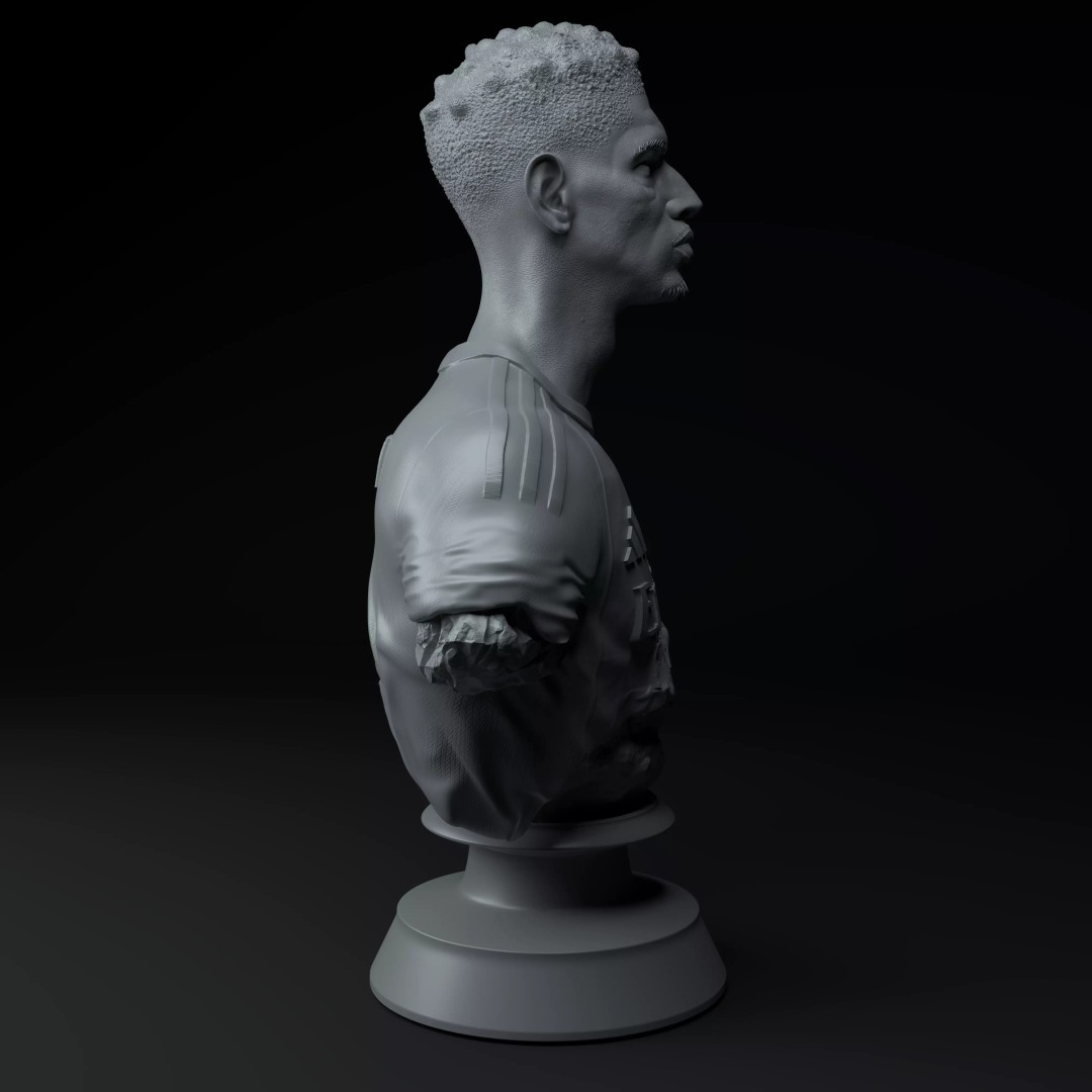 Jude Bellingham 3D Model – Premium Bust for 3D Printing - View 9