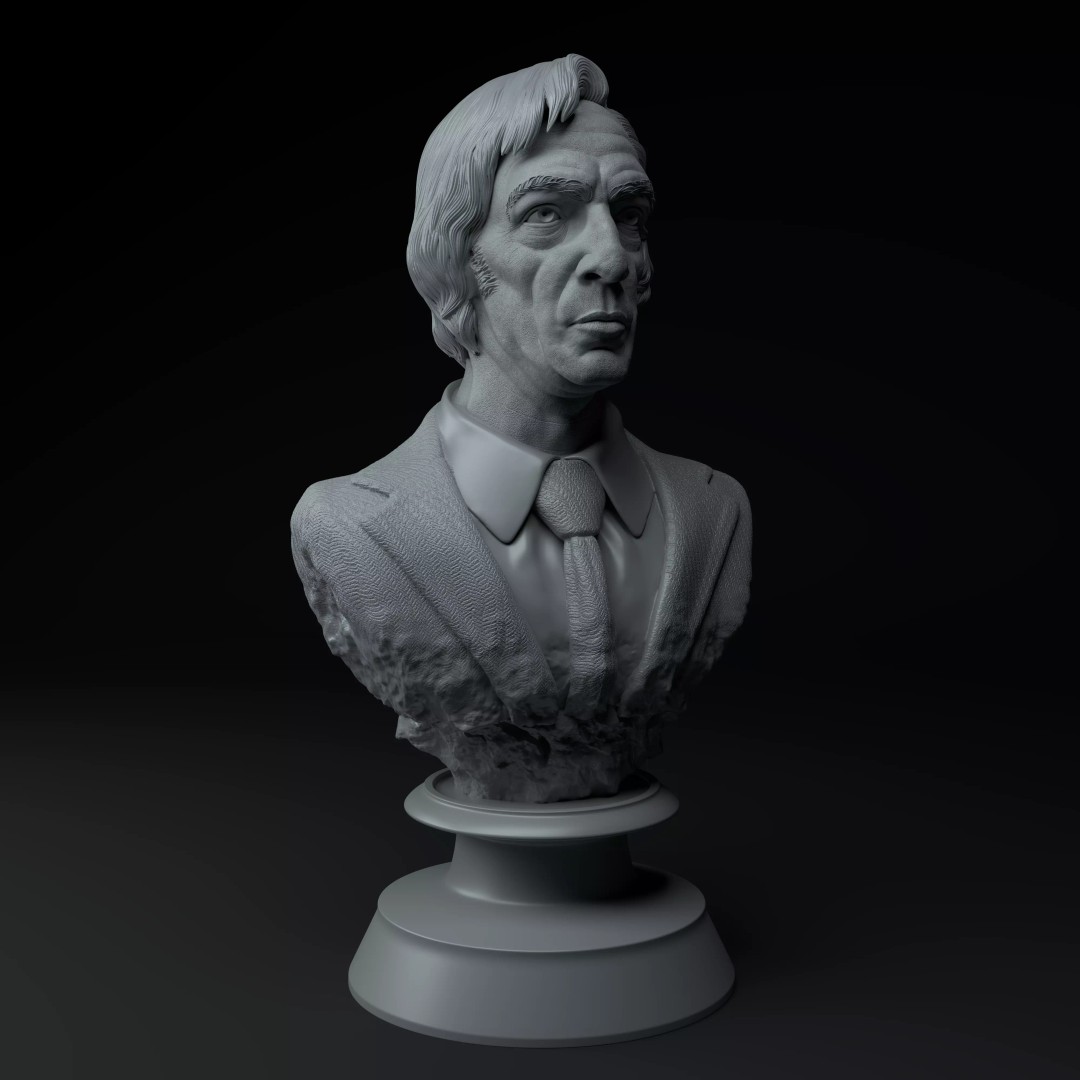 César Luis Menotti 3D Model – Premium Bust Sculpture, STL