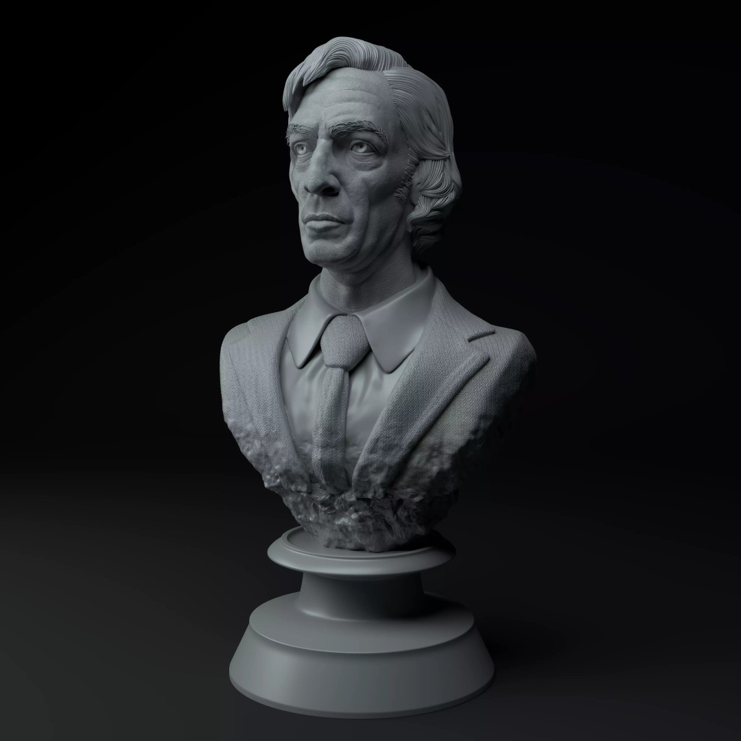César Luis Menotti 3D Model – Premium Bust Sculpture, STL - View 2