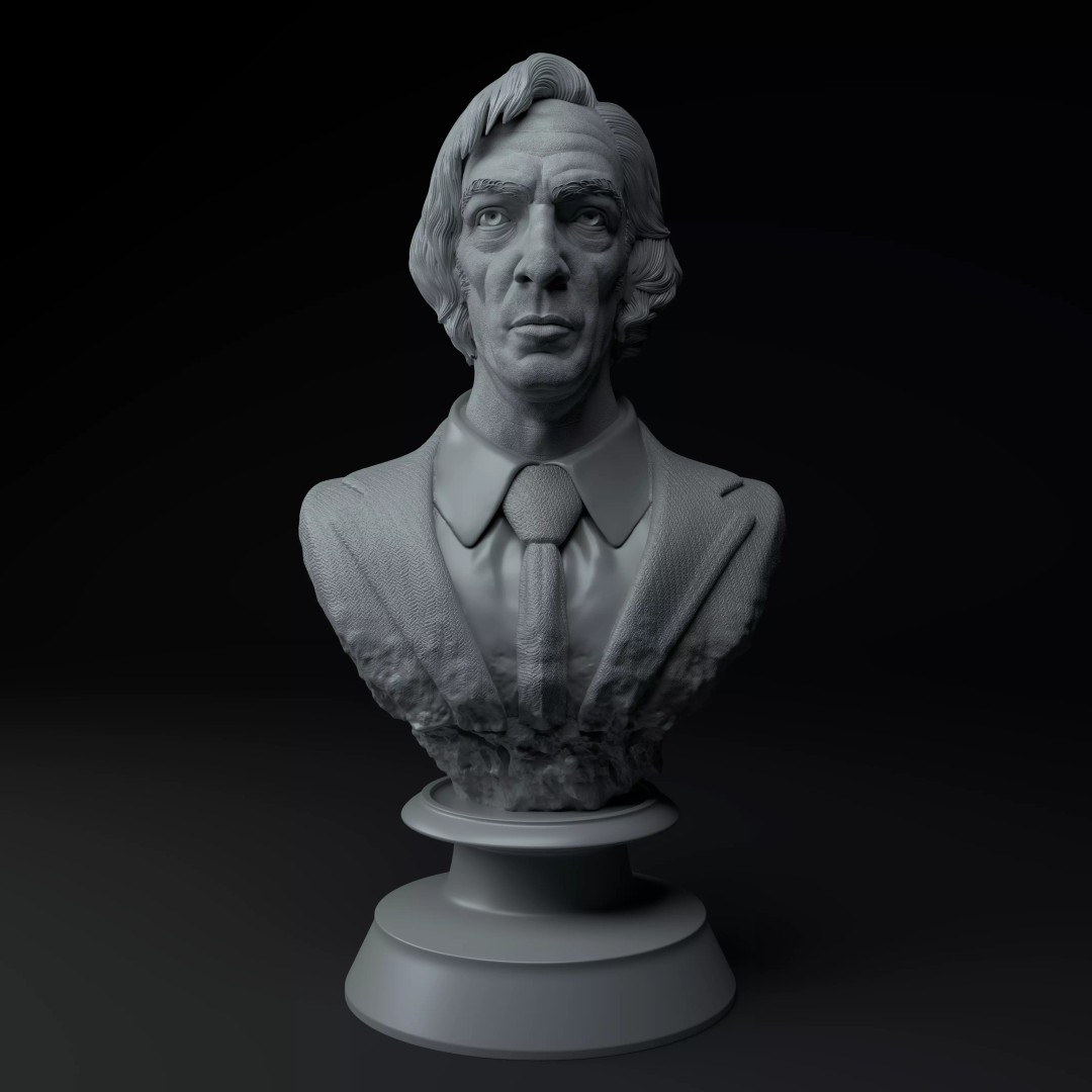 César Luis Menotti 3D Model – Premium Bust Sculpture, STL - View 3