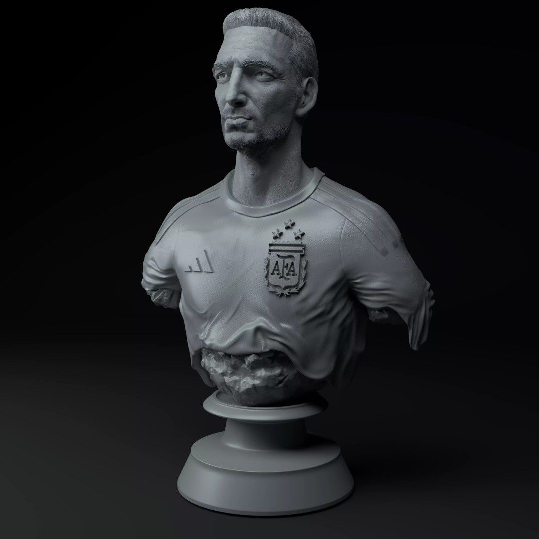 Lionel Scaloni 3D Bust Model – High-Quality Printable Sculpture, STL - View 3