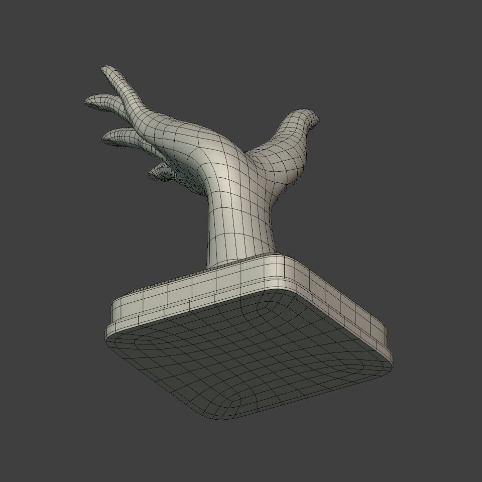 Hand Figurine 3D Model – Low Poly Sculpture for 3D Printing, FBX