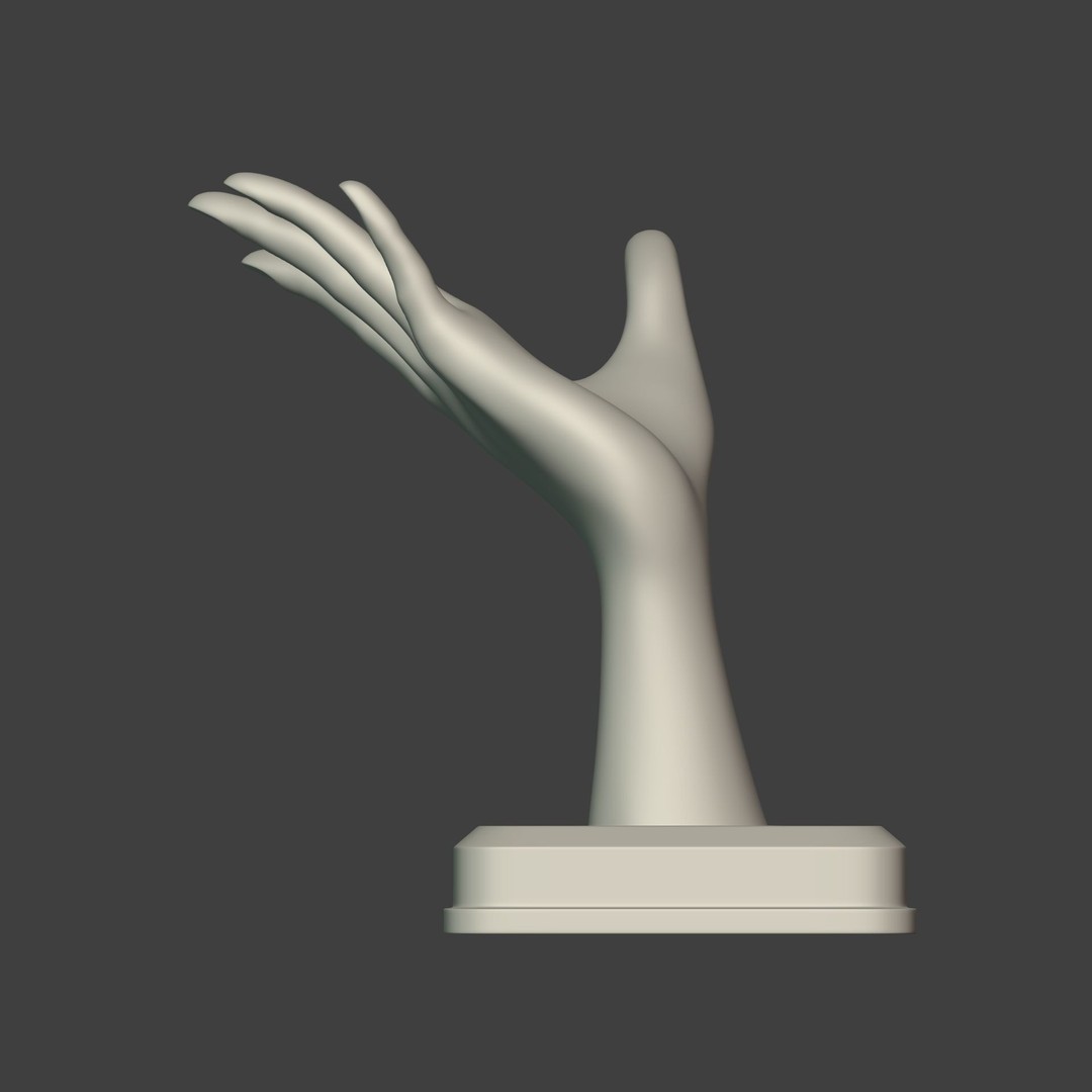 Hand Figurine 3D Model – Low Poly Sculpture for 3D Printing, FBX - View 10