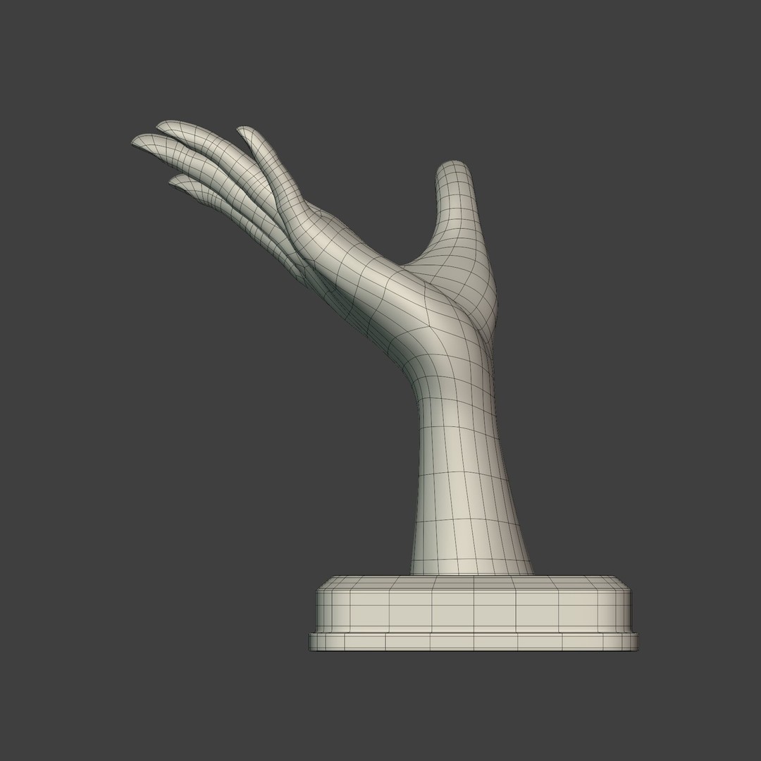 Hand Figurine 3D Model – Low Poly Sculpture for 3D Printing, FBX - View 11
