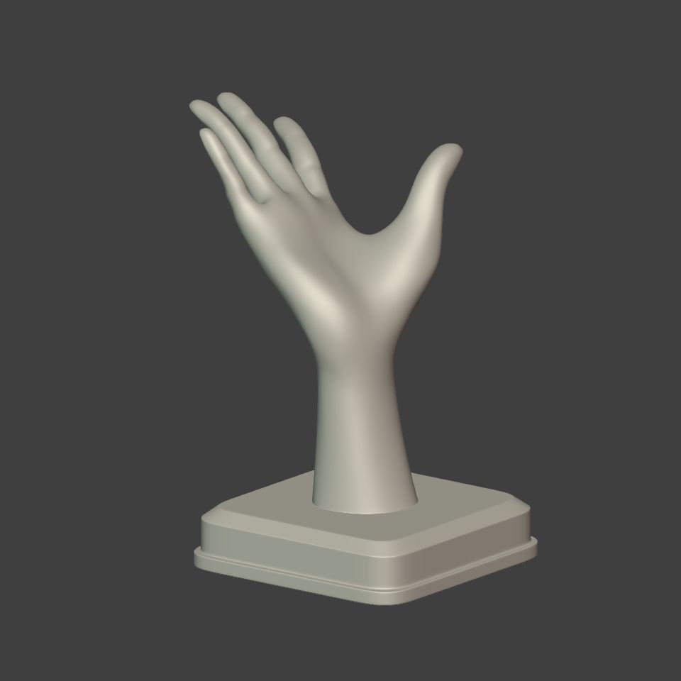 Hand Figurine 3D Model – Low Poly Sculpture for 3D Printing, FBX - View 12