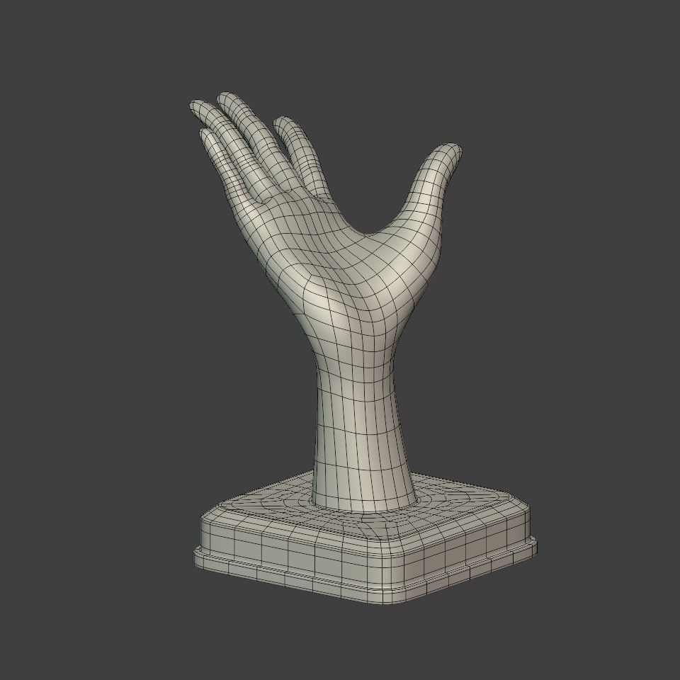 Hand Figurine 3D Model – Low Poly Sculpture for 3D Printing, FBX - View 13