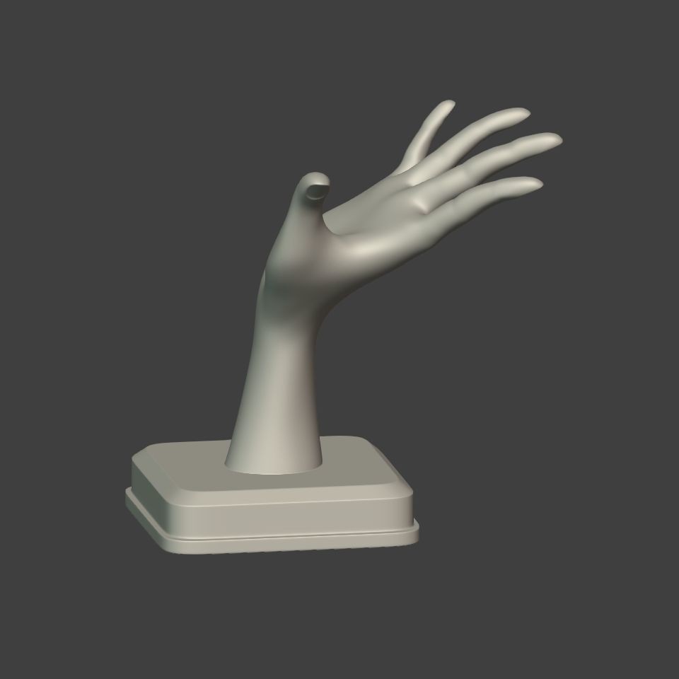 Hand Figurine 3D Model – Low Poly Sculpture for 3D Printing, FBX - View 14