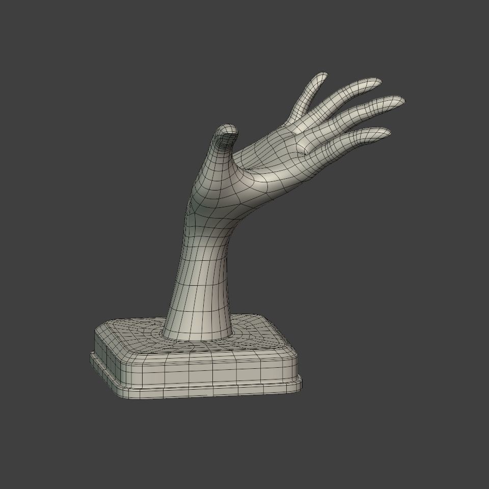 Hand Figurine 3D Model – Low Poly Sculpture for 3D Printing, FBX - View 15