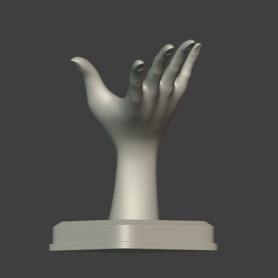 Hand Figurine 3D Model – Low Poly Sculpture for 3D Printing, FBX - View 16