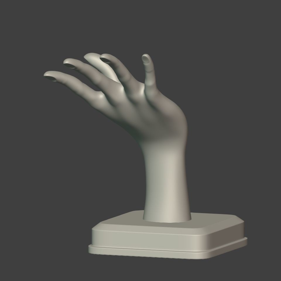 Hand Figurine 3D Model – Low Poly Sculpture for 3D Printing, FBX - View 18