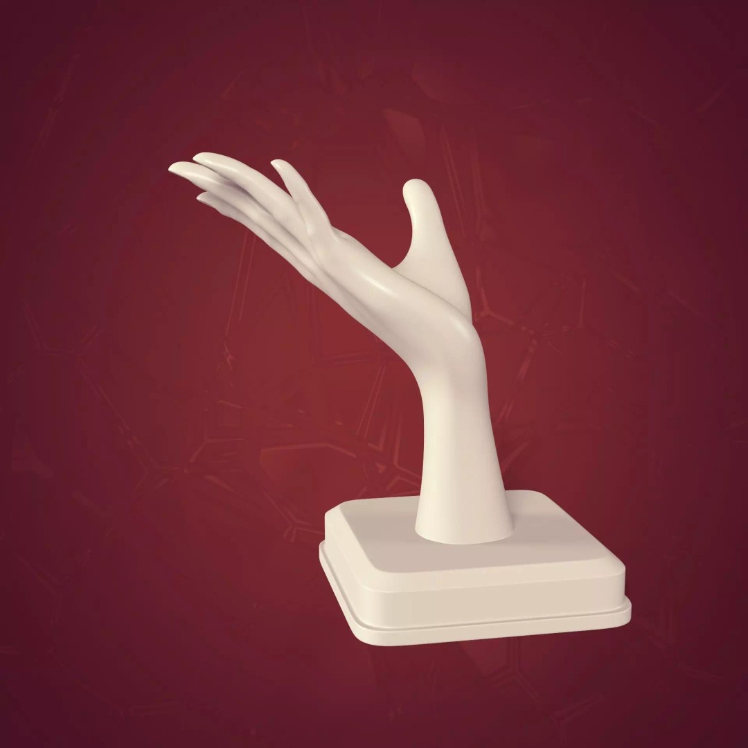 Hand Figurine 3D Model – Low Poly Sculpture for 3D Printing, FBX - View 2
