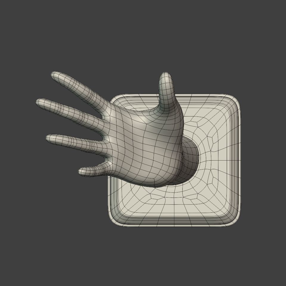 Hand Figurine 3D Model – Low Poly Sculpture for 3D Printing, FBX - View 21