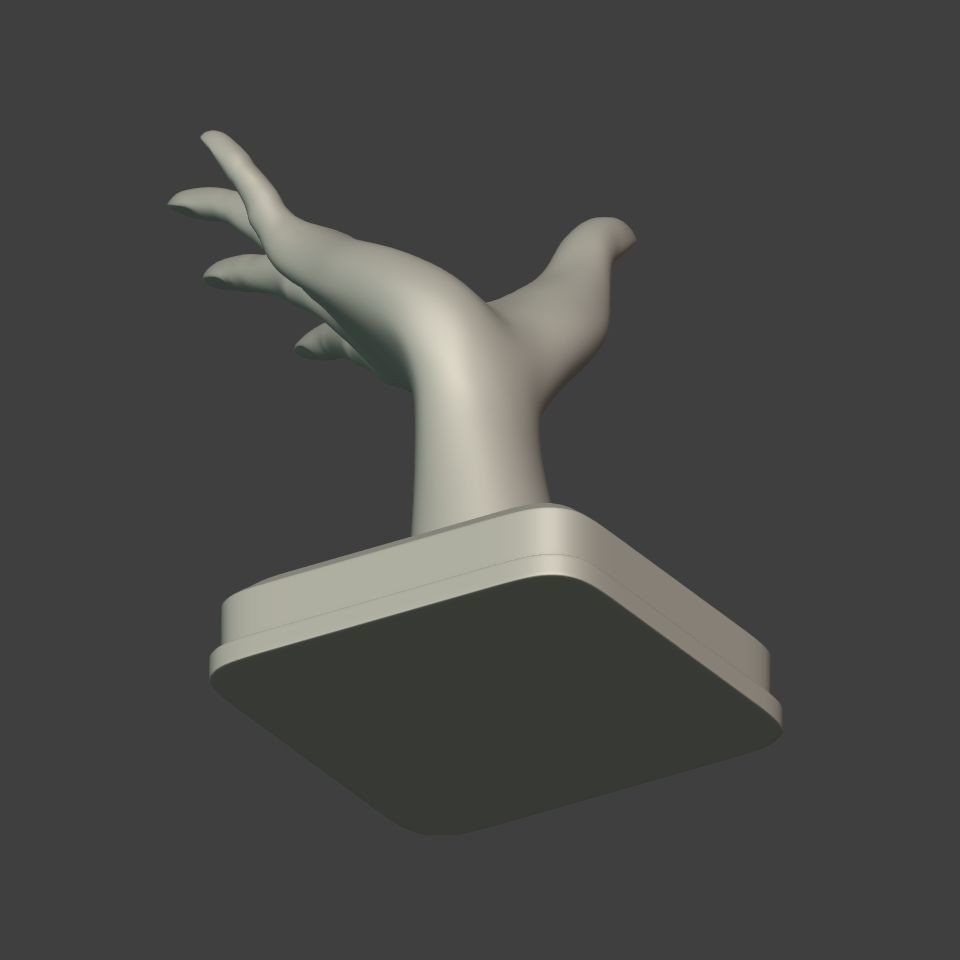 Hand Figurine 3D Model – Low Poly Sculpture for 3D Printing, FBX - View 22
