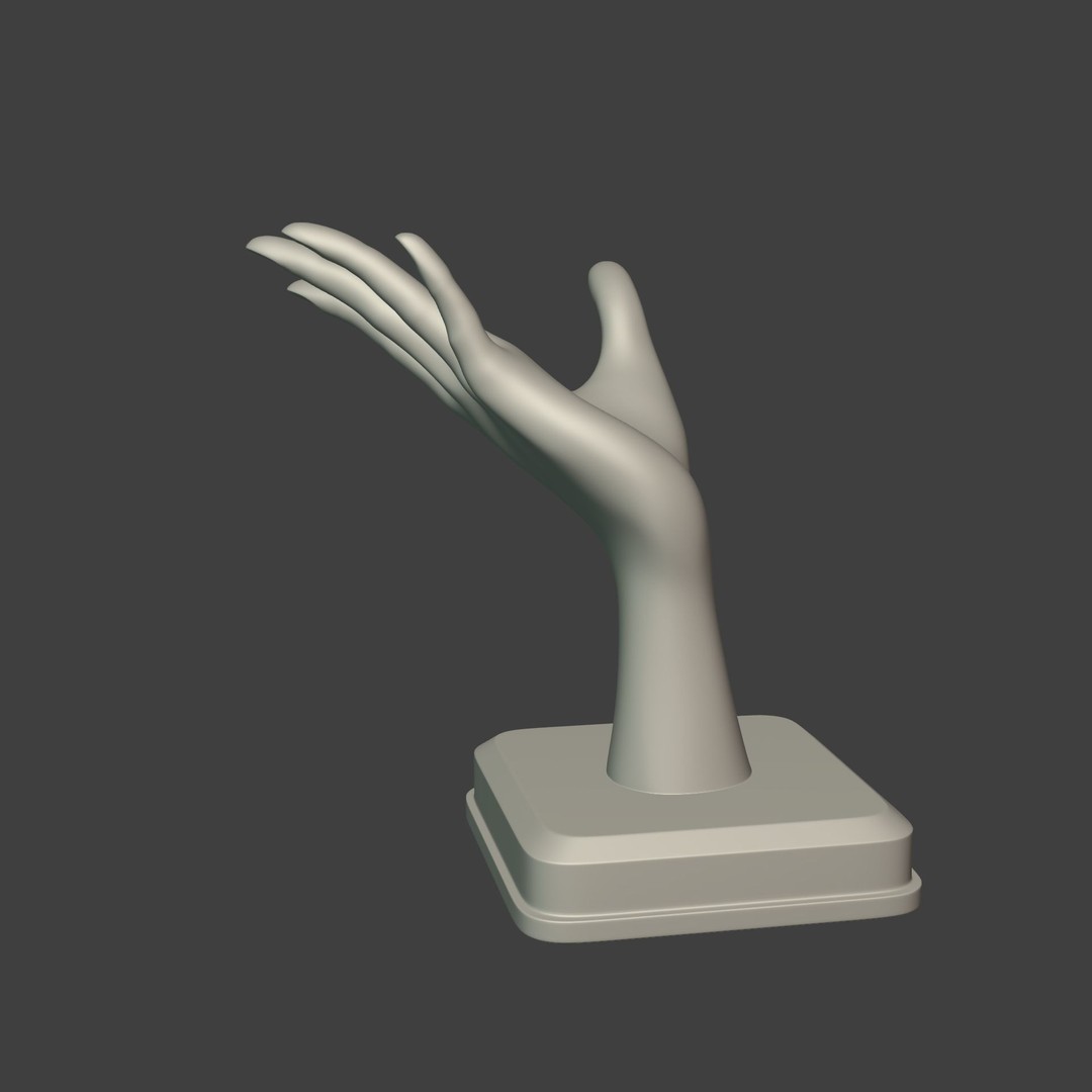 Hand Figurine 3D Model – Low Poly Sculpture for 3D Printing, FBX - View 3