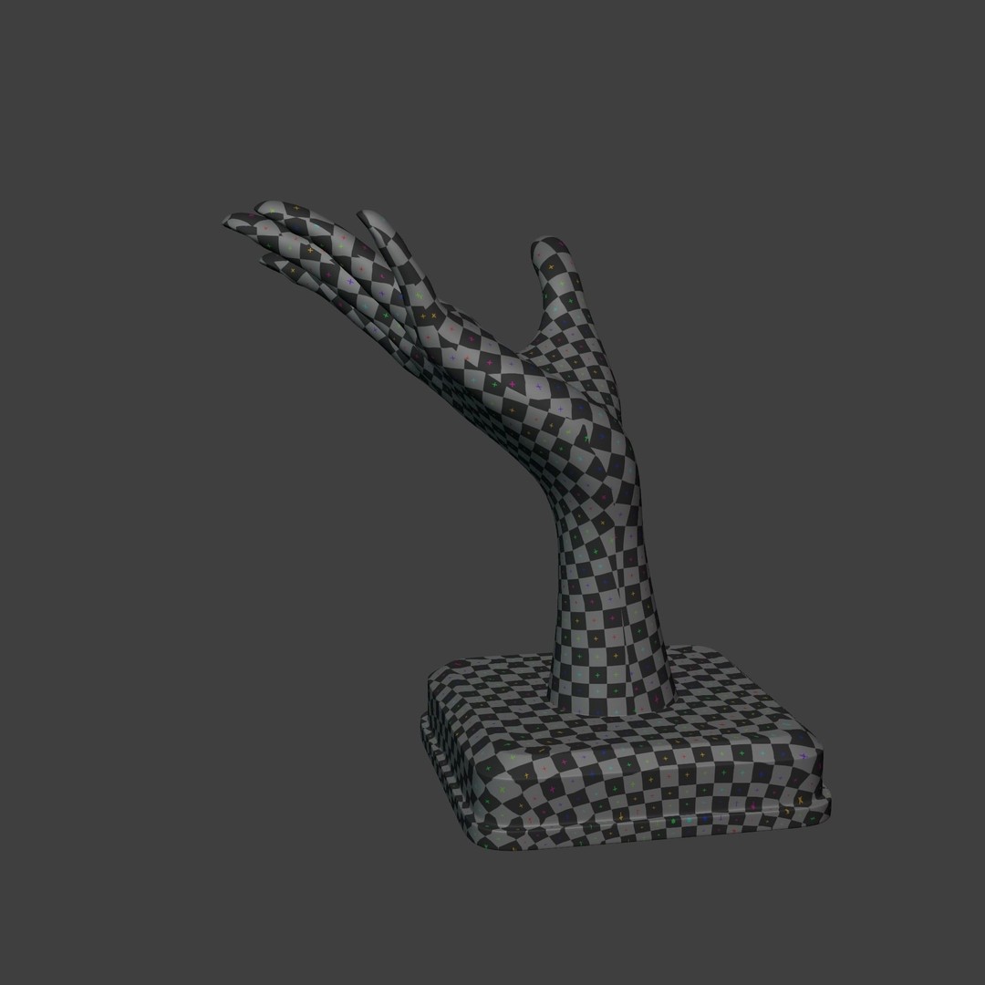 Hand Figurine 3D Model – Low Poly Sculpture for 3D Printing, FBX - View 4